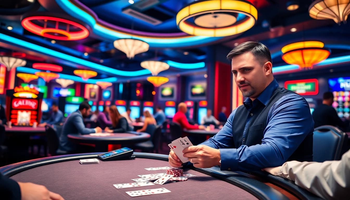 Spiele casino spielen online in einem lebhaften digitalen Casino mit interaktiven Spielern.