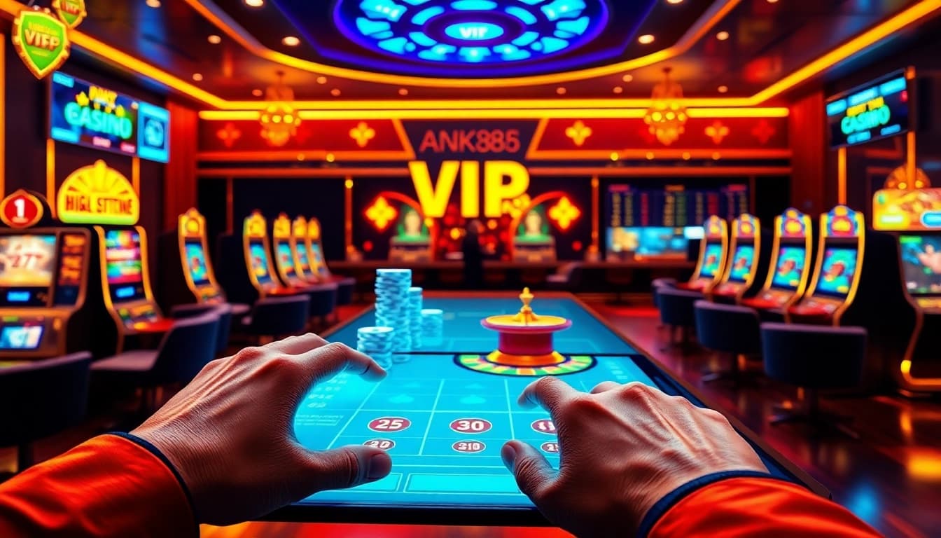 Confident player managing NK88 vip high-stakes poker chips and bets in an online casino interface