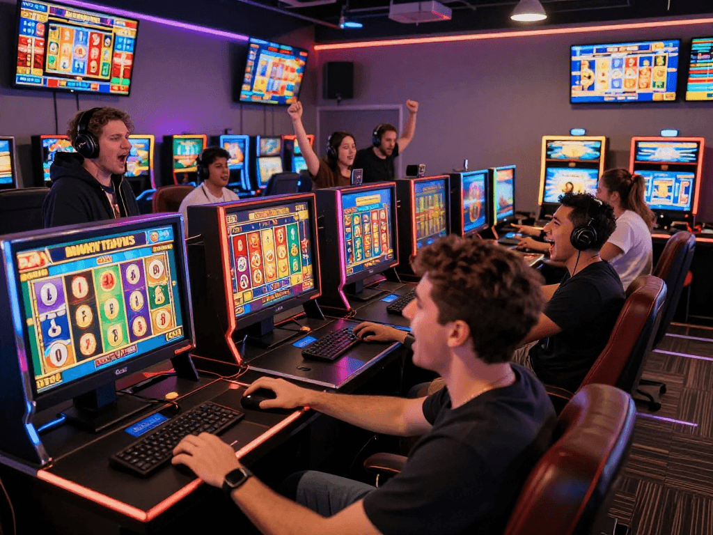 Pengalaman bermain situs slot gacor yang seru dengan pemain terlibat dan layar penuh warna.