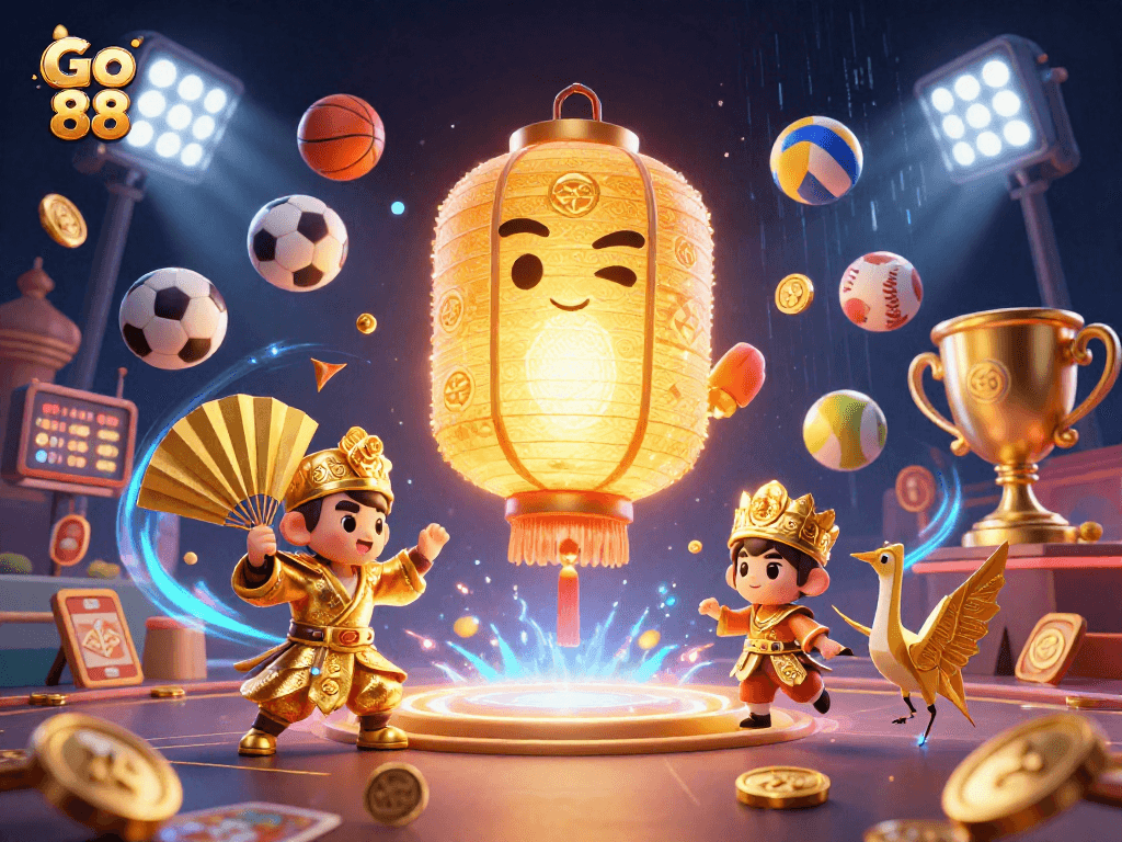 Play Go 88 in a vibrant 3D casino world with dynamic game elements and magical effects.