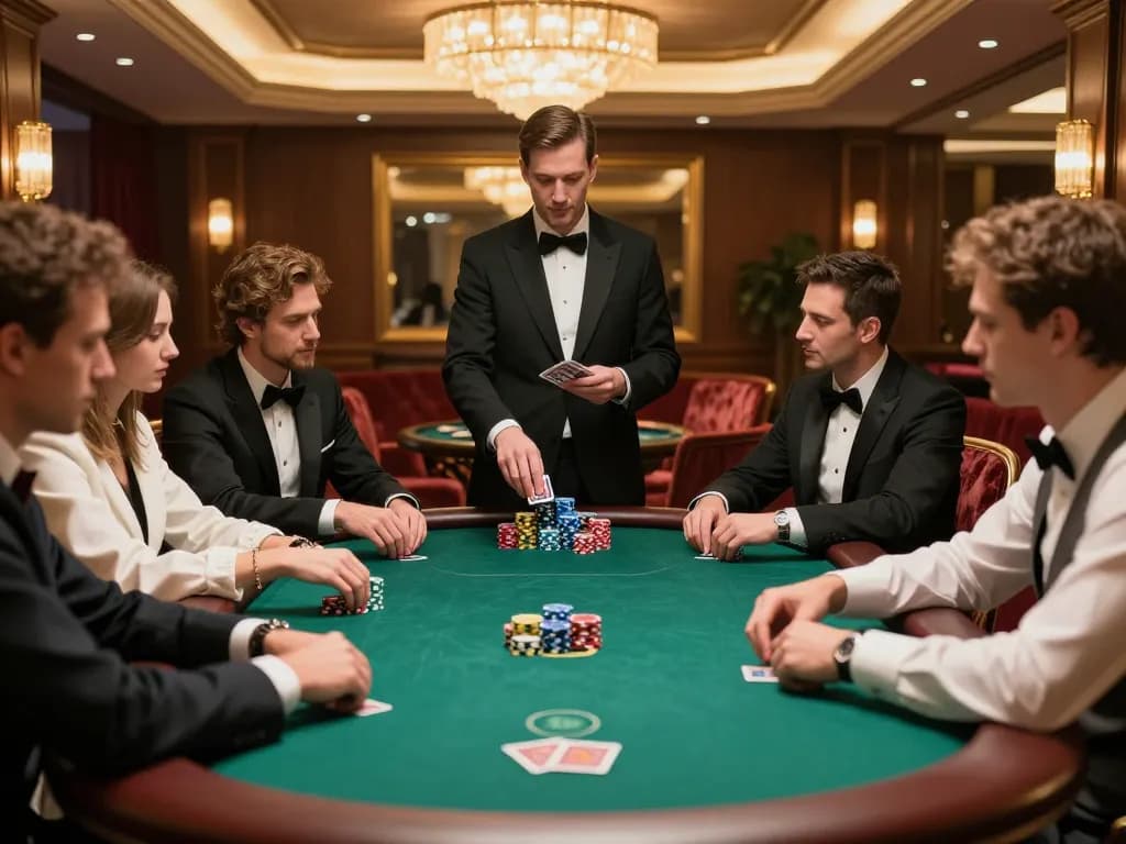 Experience the intense gameplay at MM88 with elite players strategizing over a high-stakes poker game.