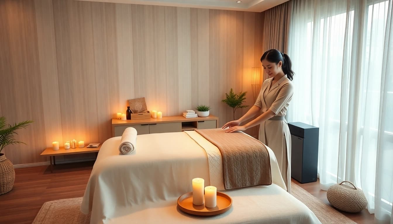 Enjoying 평택출장마사지 with a professional therapist in a tranquil home setting