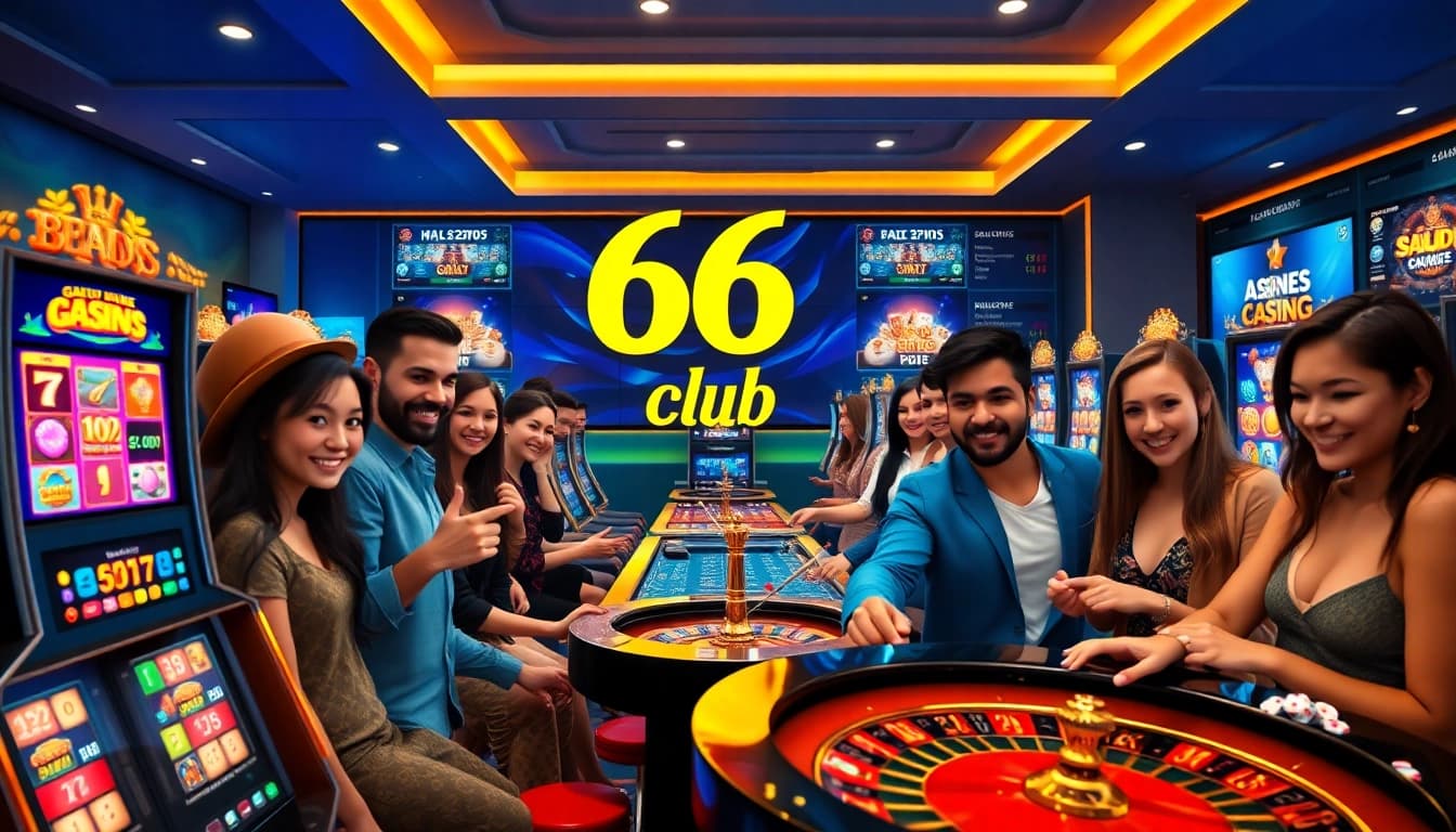 Exciting online gaming experience at 66 club with players enjoying various casino games.