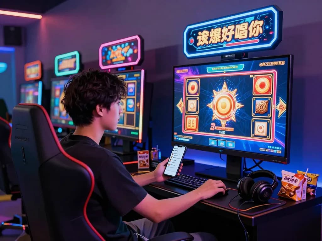 Pengalaman bermain slot online laoban188 yang menarik dalam pengaturan modern, menampilkan visual yang cerah dan permainan interaktif.