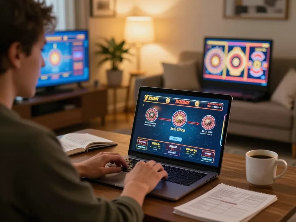 Player enjoying an engaging blackjack session online at bet88 in a cozy home setting