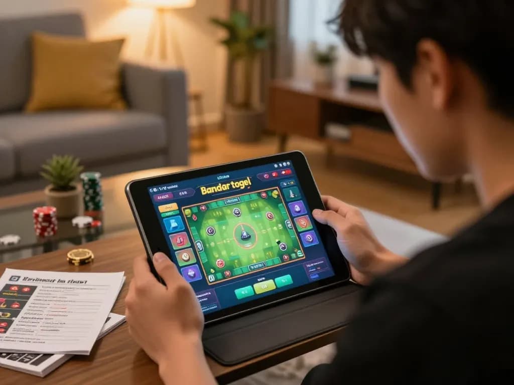 Sesi permainan bandar togel online yang menarik, menampilkan pemain yang terbenam dalam strategi dan kesenangan.