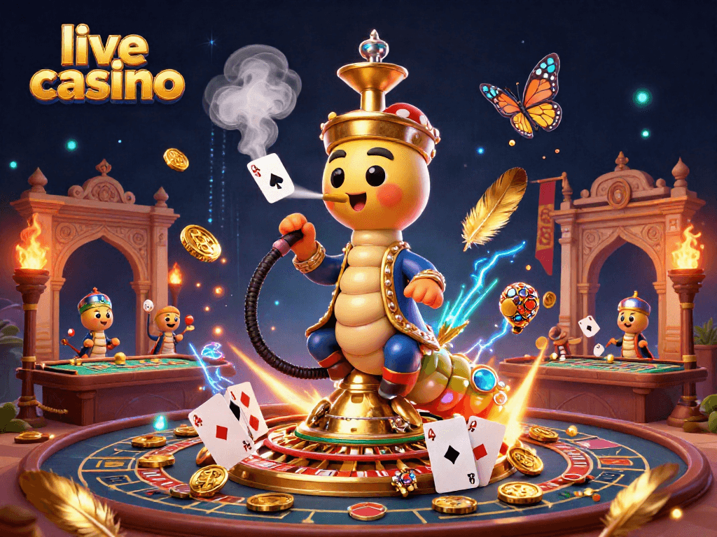 Experience an engaging live casino with vibrant characters and dynamic gaming elements