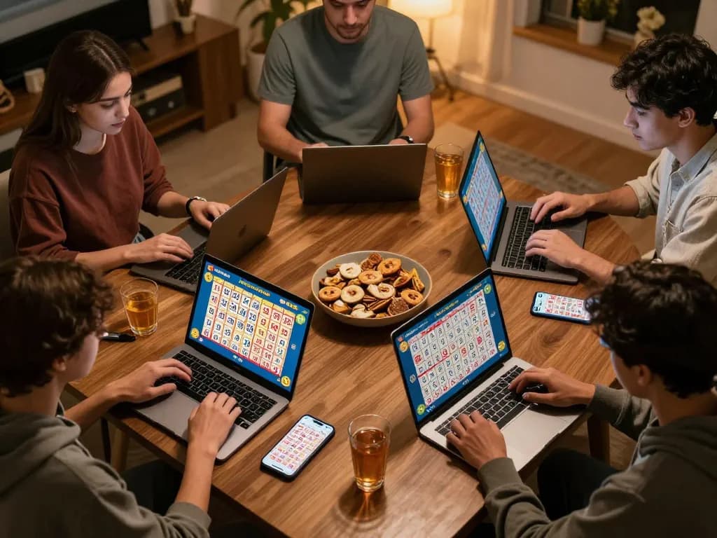 UFO777 players eagerly checking real-time lottery results and making strategic bets from home