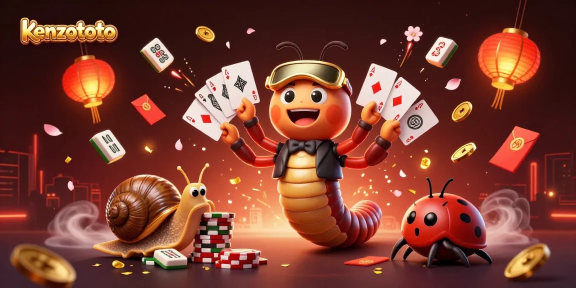 Experience the thrill of kenzototo with a lively dealer and exciting gaming elements in a vibrant casino scene.