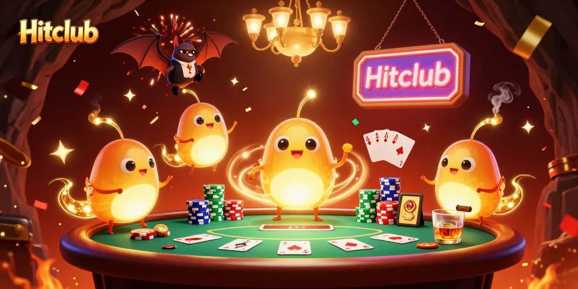 Catch the excitement at Hitclub with glowing glowworms illuminating a vibrant casino scene.