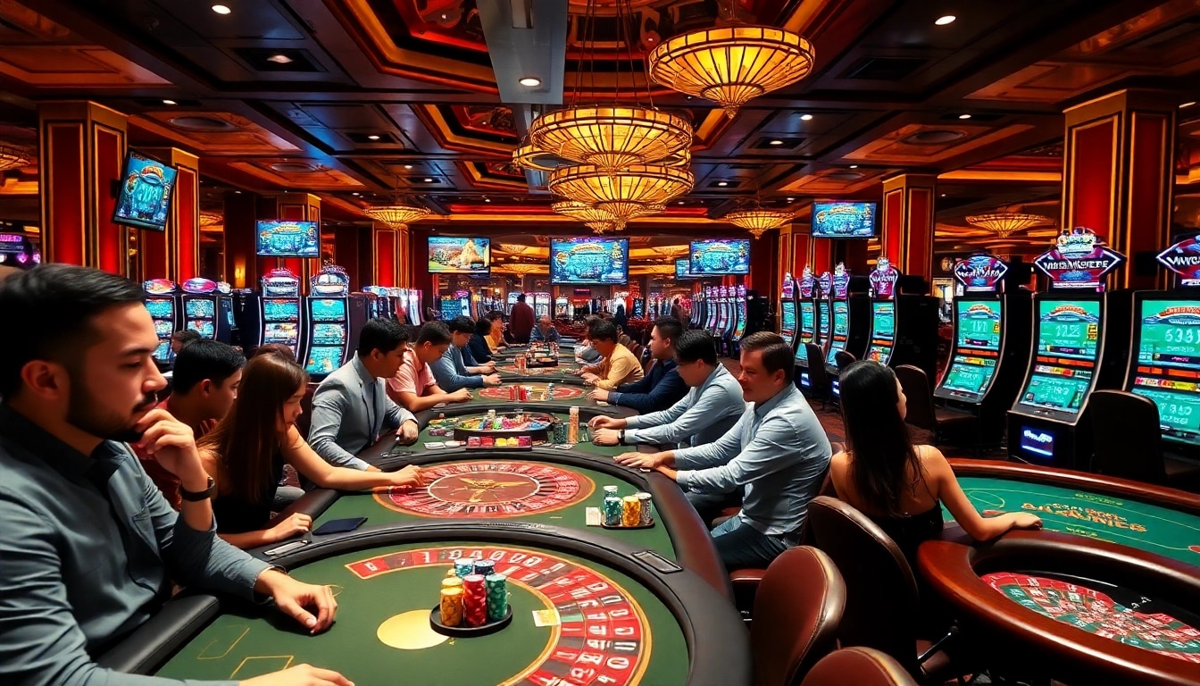 Experience open88 mobi with vibrant casino action featuring poker, roulette, and slot machines.