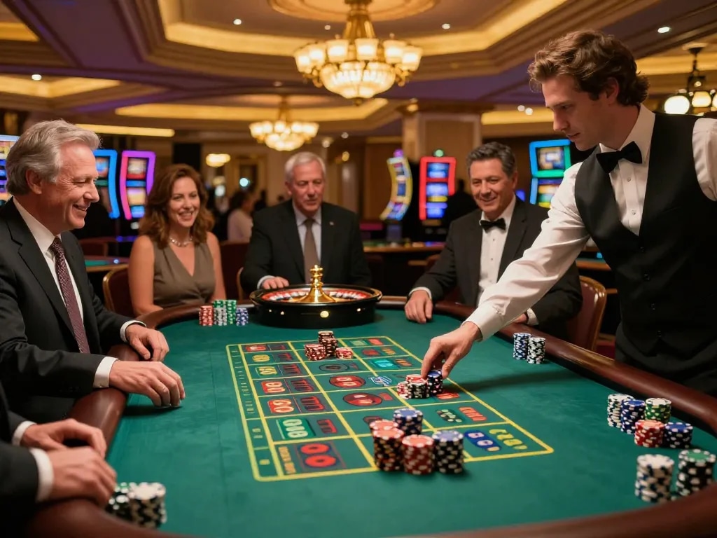 Players engaging in intense roulette gameplay at dash88 casino, capturing excitement and strategic betting.
