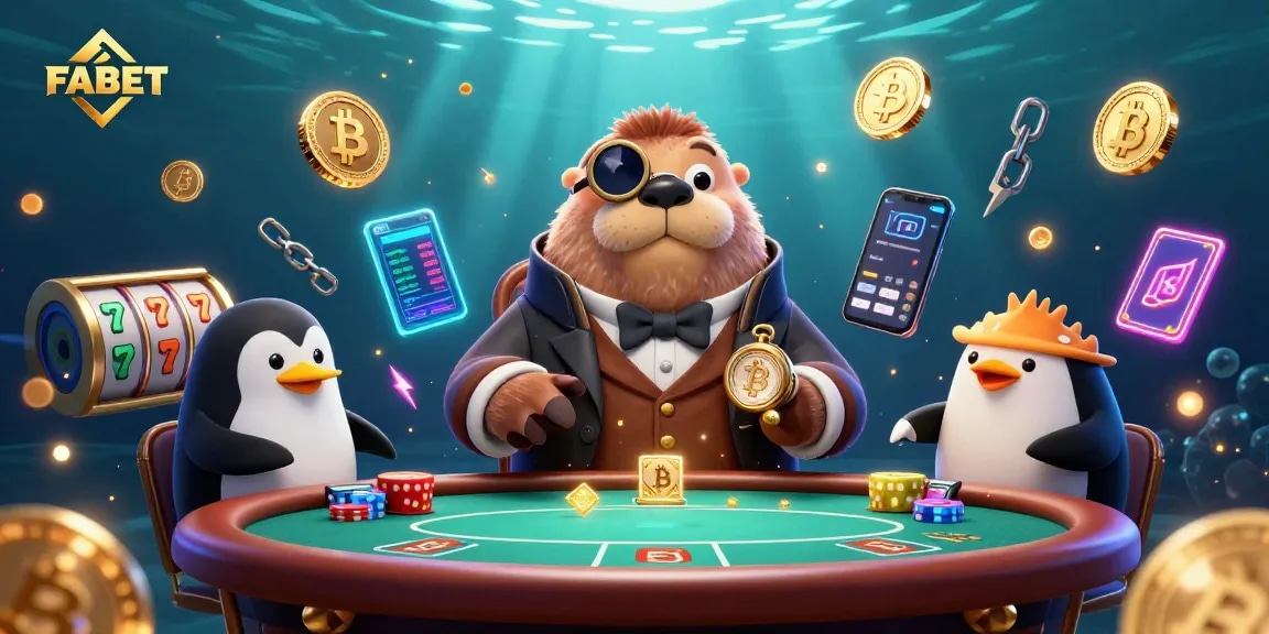 Experience FABET's vibrant underwater poker scene featuring unique characters and captivating game elements.