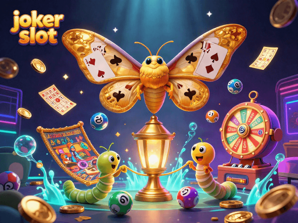 Spin the joker slot with vibrant gaming elements lighting up the scene.