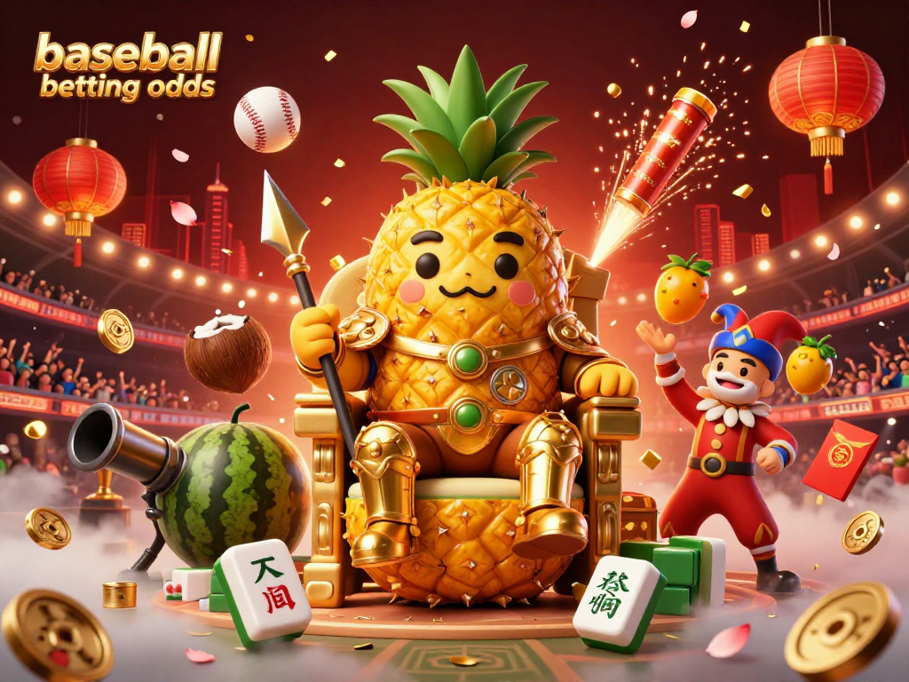 Exciting baseball betting odds scene featuring vibrant characters and casino elements in action.
