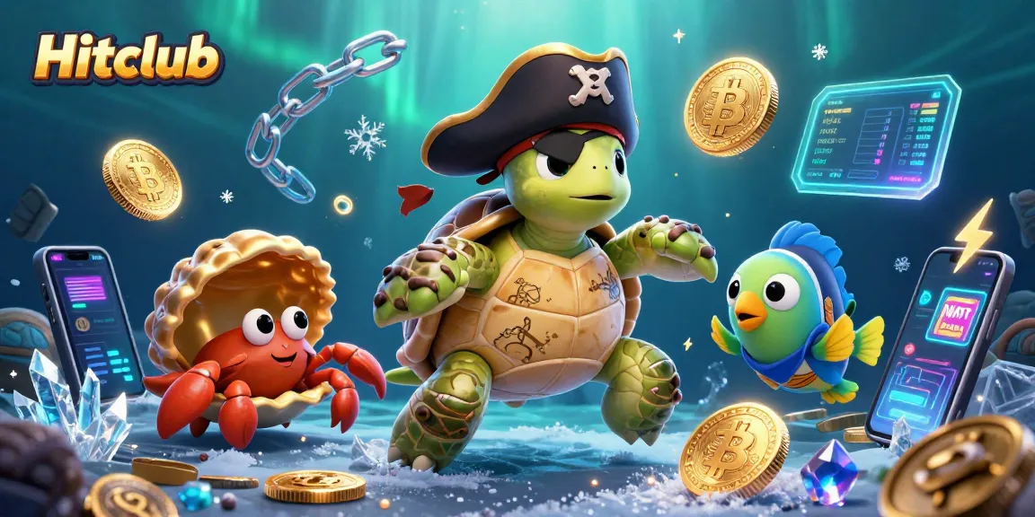 Engage with Hitclub's vibrant online gaming world, exploring immersive 3D scenes packed with treasures and crypto elements.