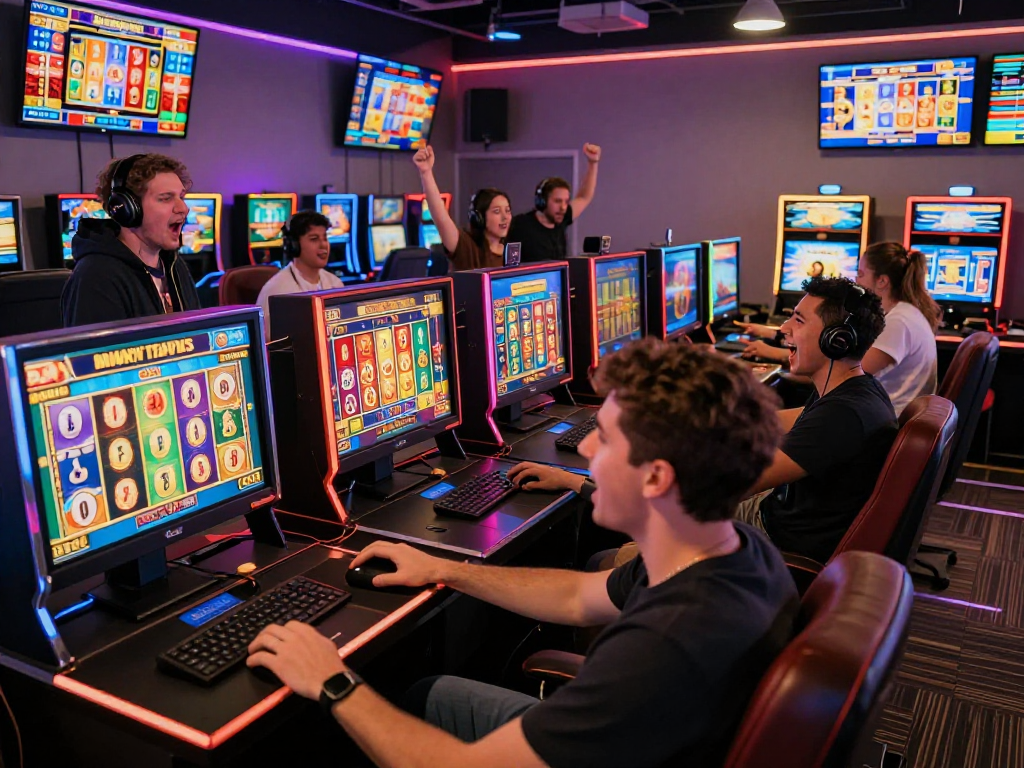 Pengalaman bermain situs slot gacor yang seru dengan pemain terlibat dan layar penuh warna.