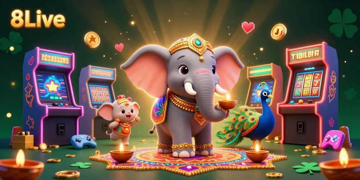 Experience 8Live's dynamic casino adventure with colorful characters and gaming elements galore.