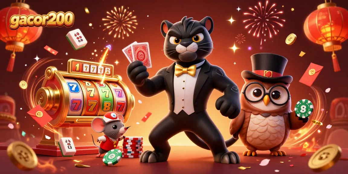 Engage in thrilling gameplay at gacor200 with stylish characters and vibrant casino elements.