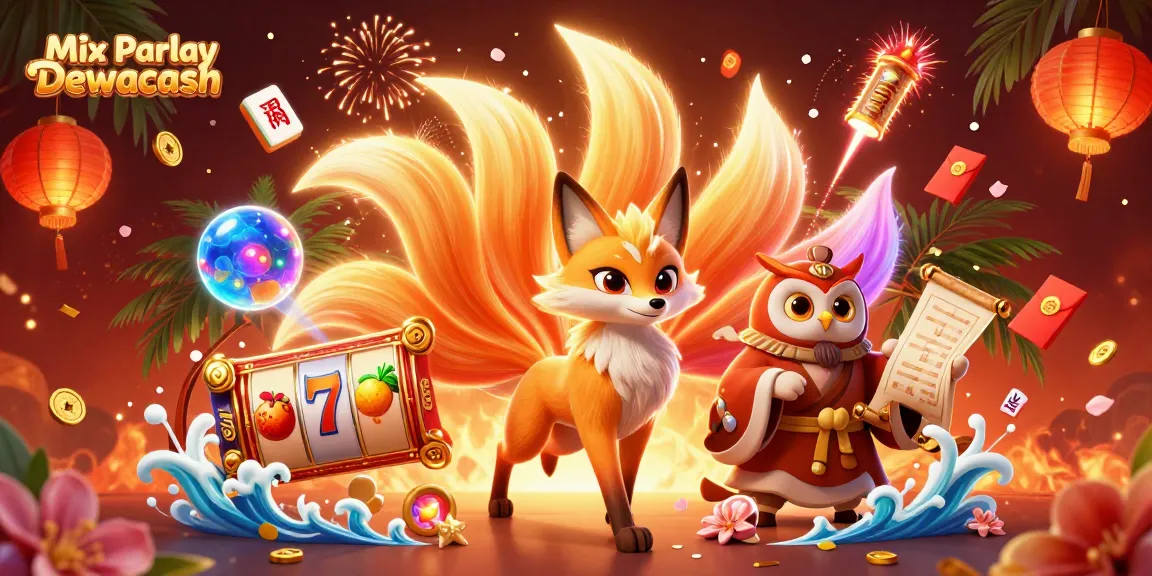 Experience how to score big with Mix Parlay Dewacash in this vibrant casino illustration.