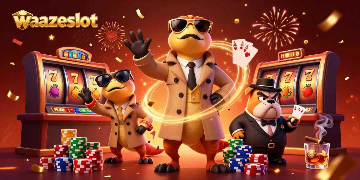 Play thrilling slots on wazeslot, featuring exciting characters and vibrant gaming elements.