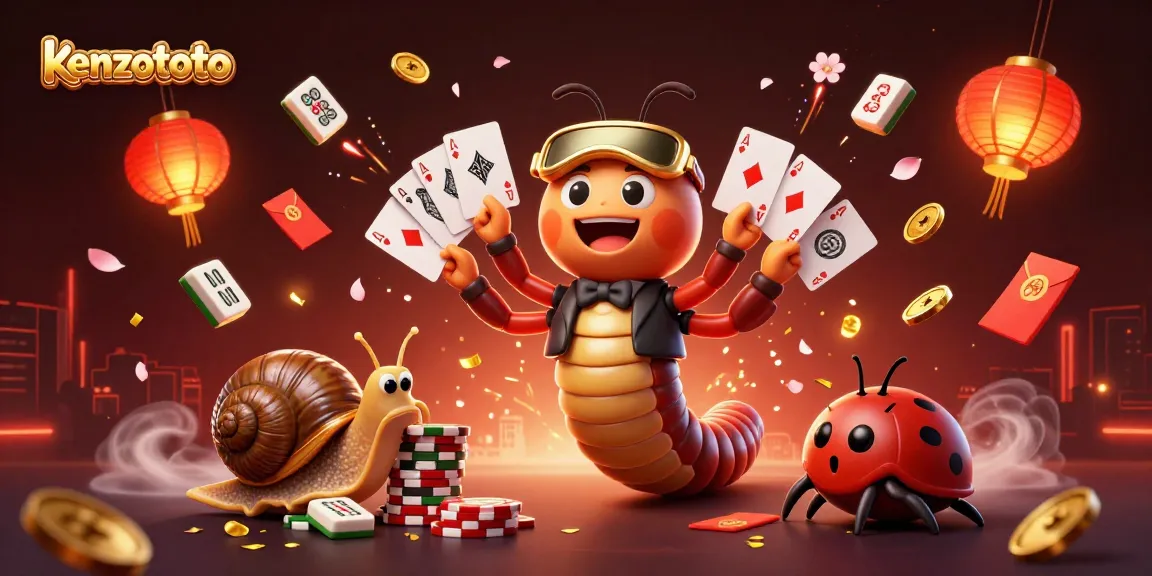 Experience the thrill of kenzototo with a lively dealer and exciting gaming elements in a vibrant casino scene.