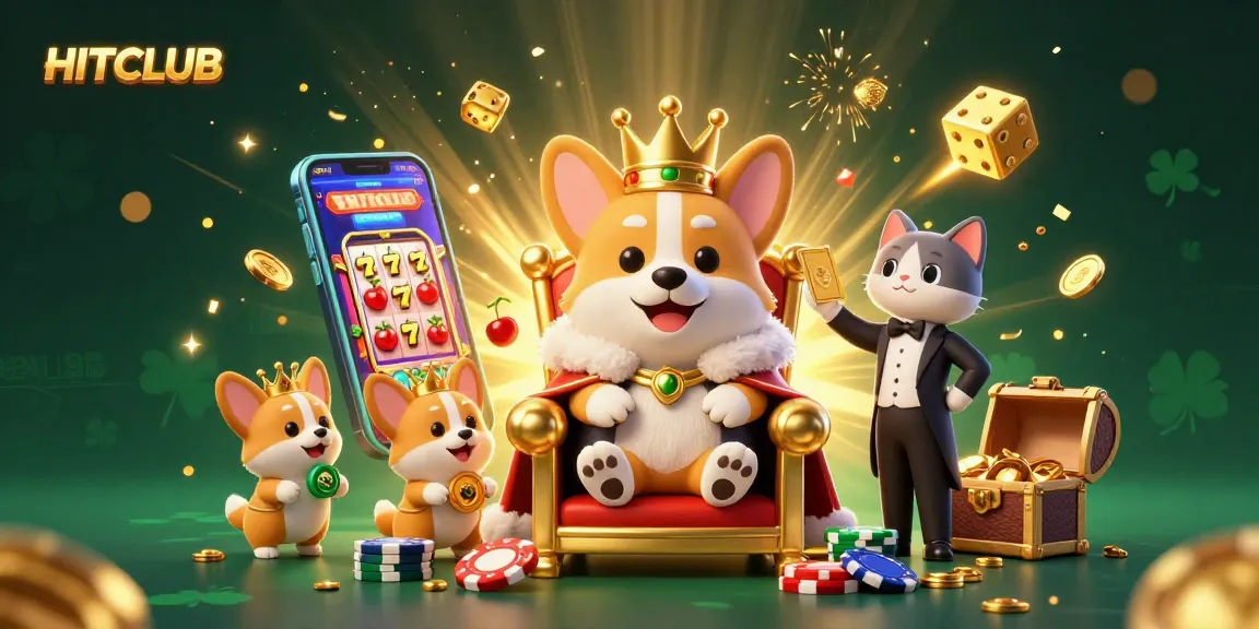 Experience the HITCLUB magic with a vibrant 3D casino scene featuring jackpots and excitement.