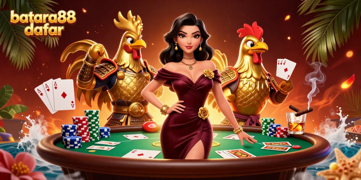 Join the thrill at batara88 daftar, where a glamorous woman and warrior celebrate winning poker.