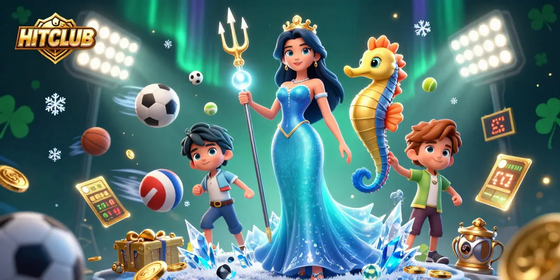 HITCLUB offers a vibrant underwater scene with a glowing pearl and sports elements for thrilling gambling action.