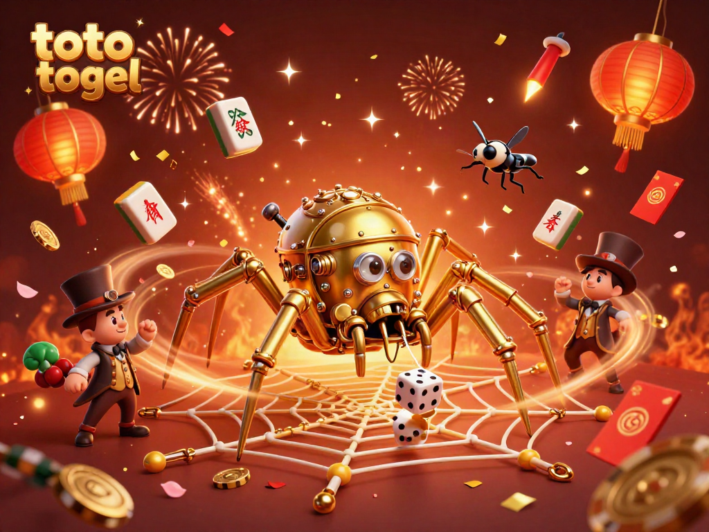Catch winning dice in the magical web of a golden spider while immersed in the thrilling toto togel online experience.