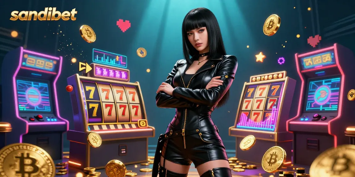 Rasakan permainan mendebarkan di sandibet dengan gulungan slot yang penuh warna dan elemen 3D dinamis di kasino futuristik.