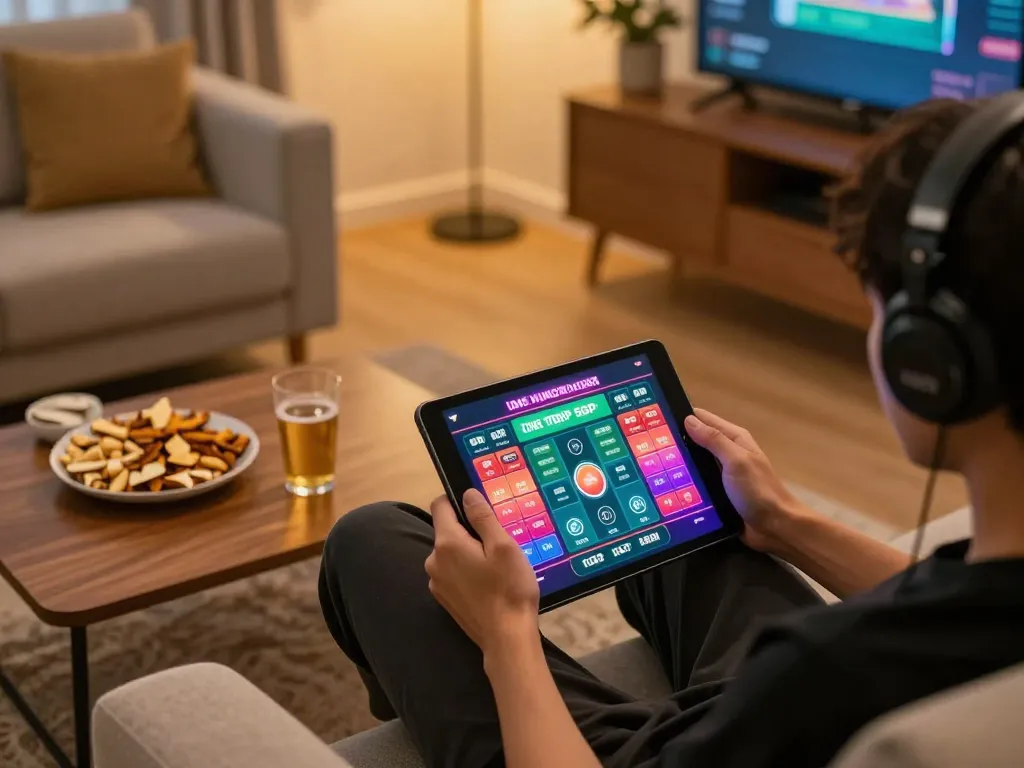 Engaging in togel sgp betting on tablet from the comfort of home in a cozy setting