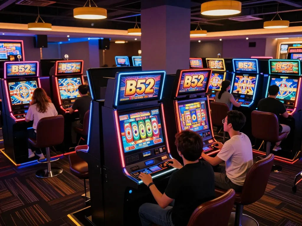 B52 slot machine attracting players with bright lights and exciting gameplay.