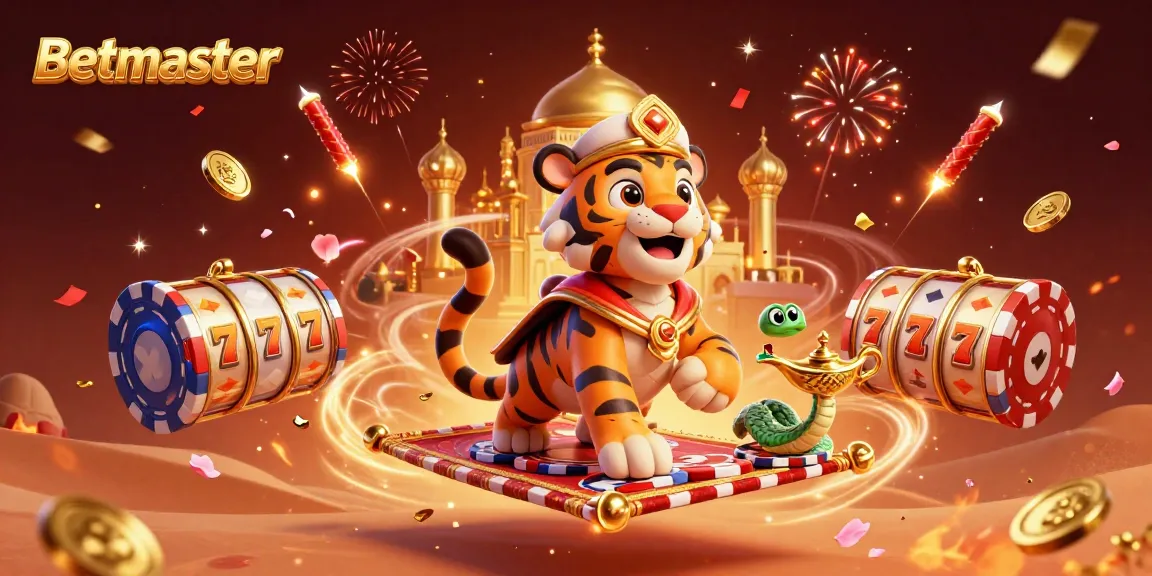 Experience thrilling gaming moments with Betmaster's vivid illustration of a vibrant online casino.