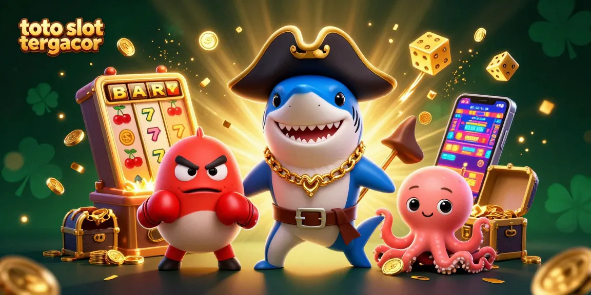Spin the jackpot with toto slot tergacor as a pirate shark, pufferfish, and octopus celebrate wins!