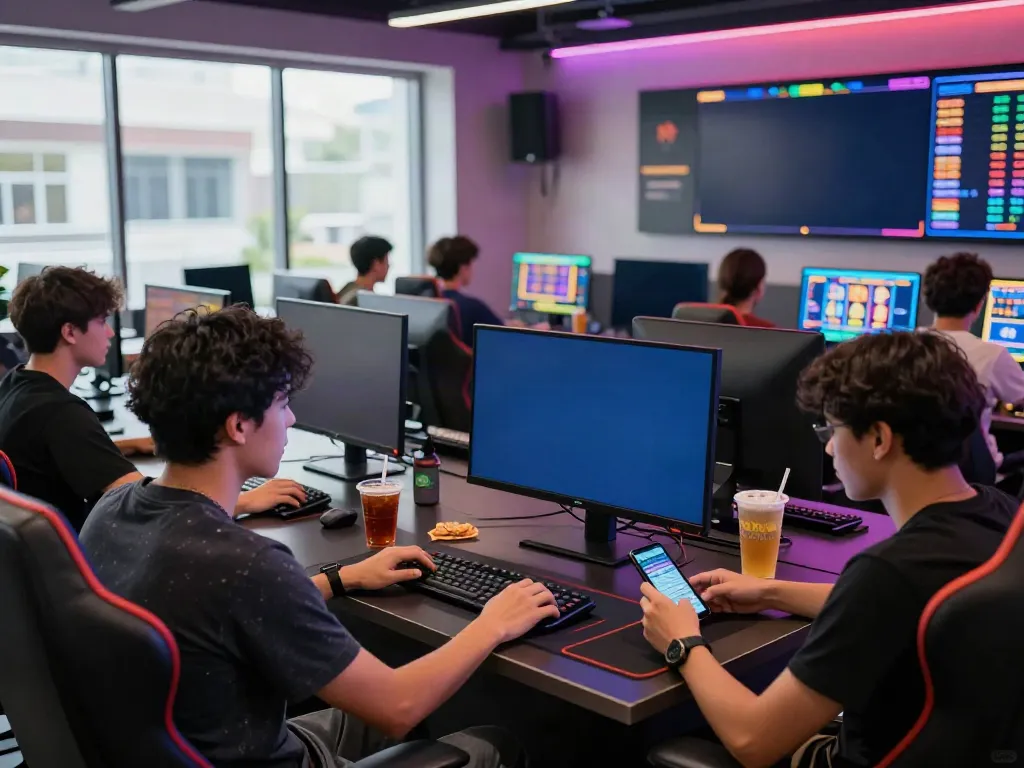 Exciting gaming atmosphere featuring players engaged in akunjp online gambling.