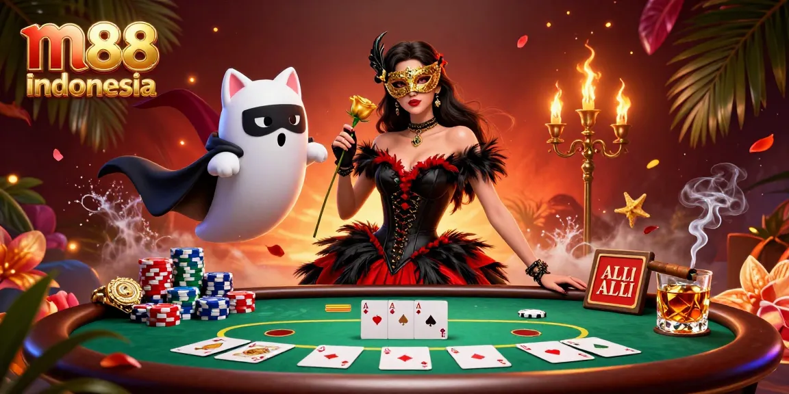 Nikmati permainan poker yang mendebarkan dengan m88 Indonesia yang menampilkan karakter glamor dan keseruan kasino.