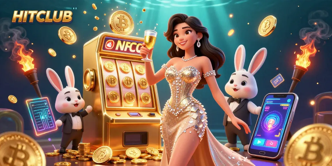 Experience the thrill at HITCLUB with a stunning jackpot scene featuring vibrant digital elements and luxurious casino aesthetics.