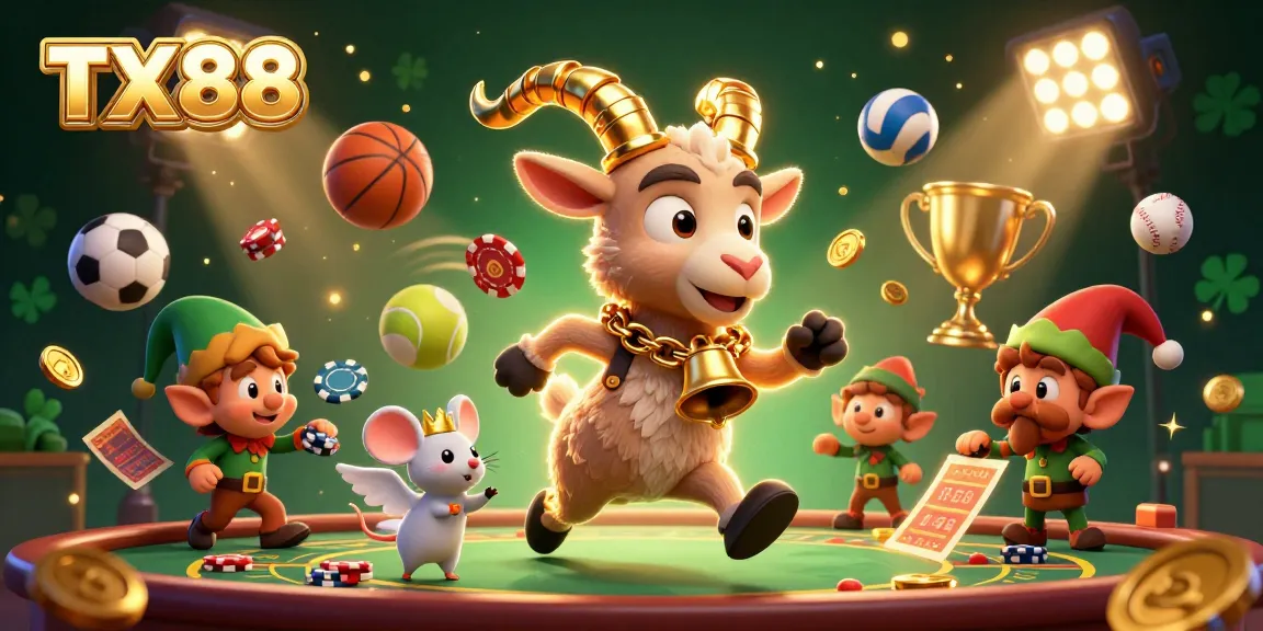 Experience the thrilling TX88 casino scene as Krampus and friends engage in playful gambling antics.