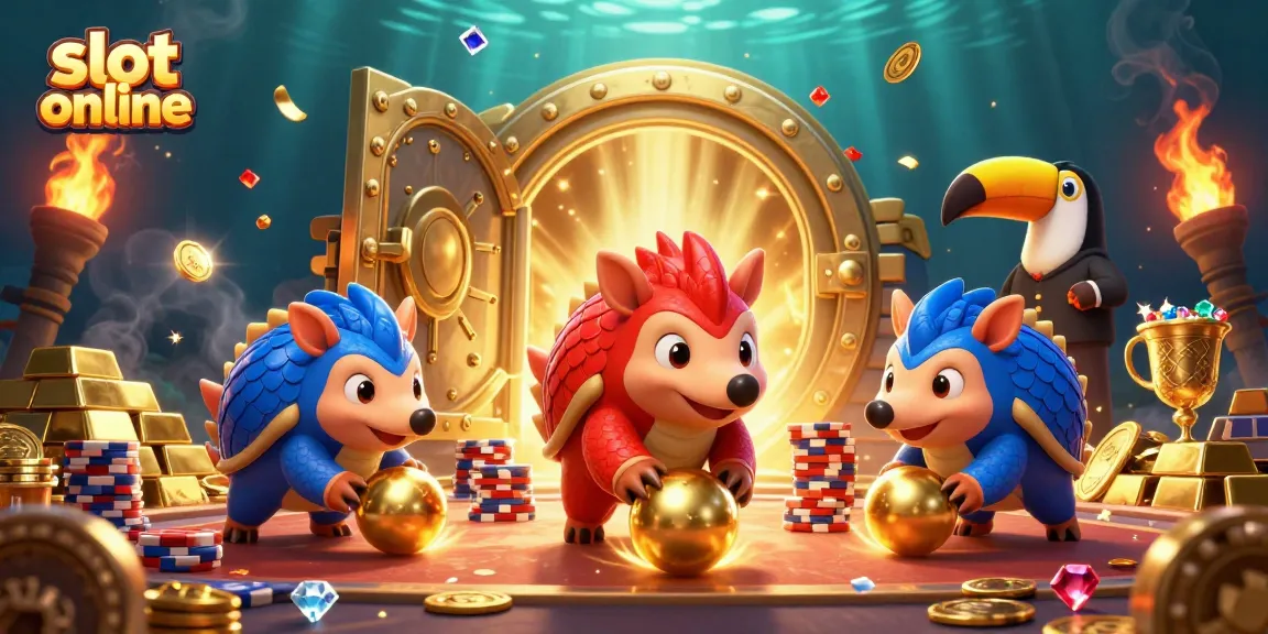 Slot online memperlihatkan pangolins bertarung dalam taburan chip poker dan harta karun yang memukau.