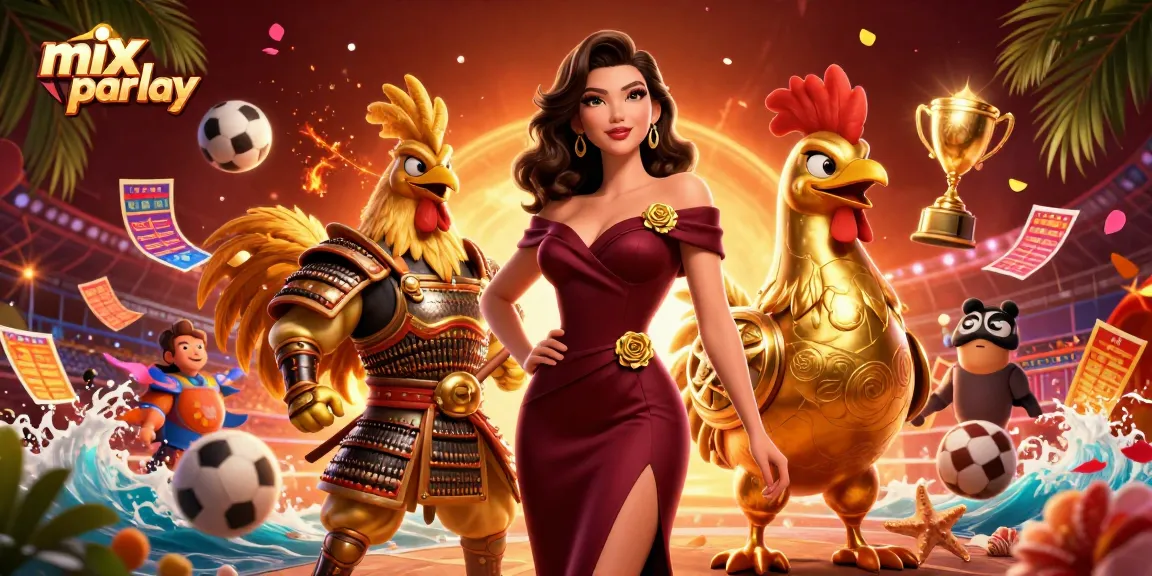 Engage in mix parlay betting with glamorous characters and dynamic sports elements.