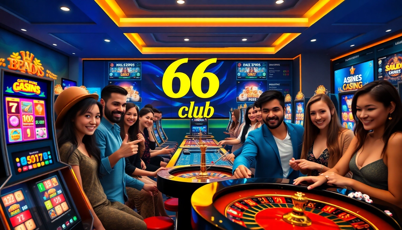 Exciting online gaming experience at 66 club with players enjoying various casino games.
