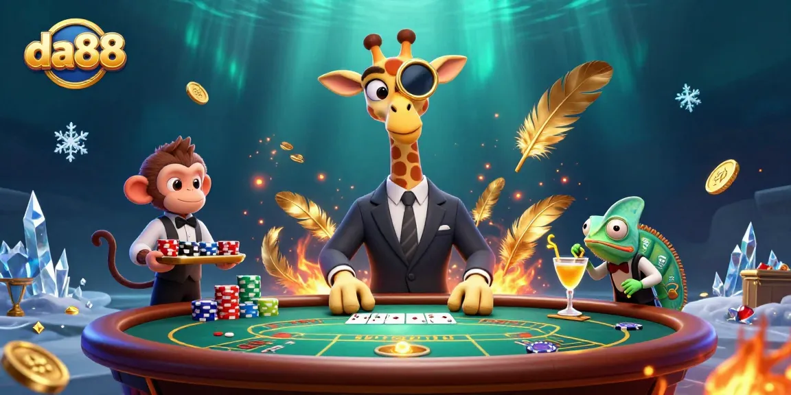 Experience thrilling poker action with da88 as the giraffe high-roller commands the VIP table.