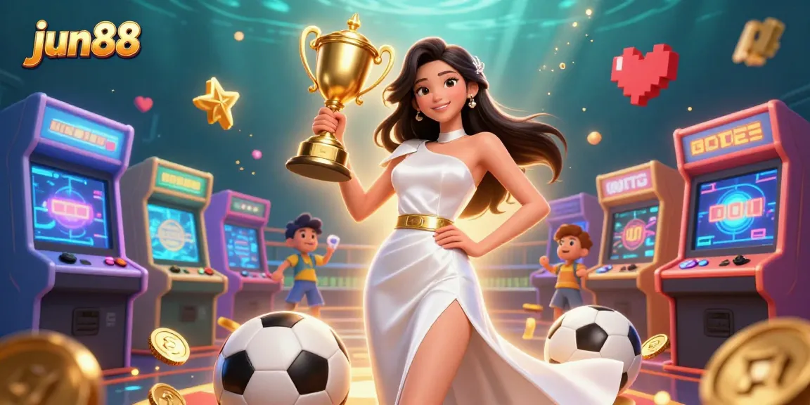 Win big with jun88 in this vibrant sports betting and casino digital illustration.