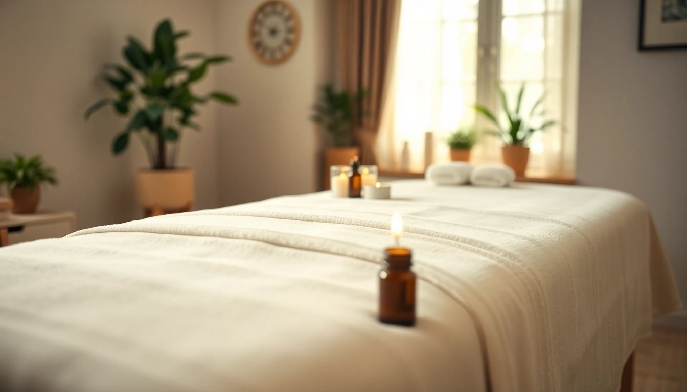 Enjoying a peaceful 평택출장마사지 experience in a calm home setting, featuring professional massage essentials.