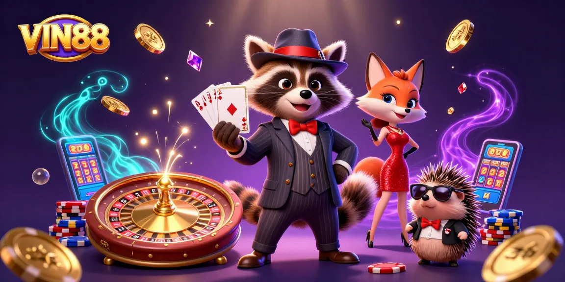 Experience thrilling gameplay with VIN88 showcasing dynamic casino elements and engaging characters.