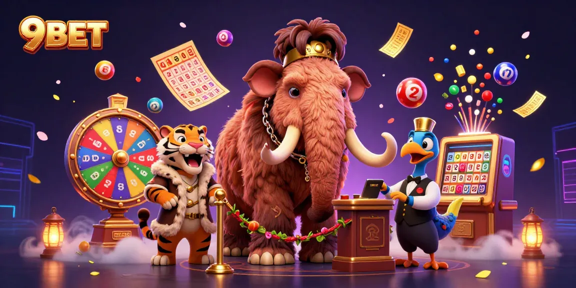 Engage with 9BET's vibrant casino atmosphere featuring dynamic games and fun characters