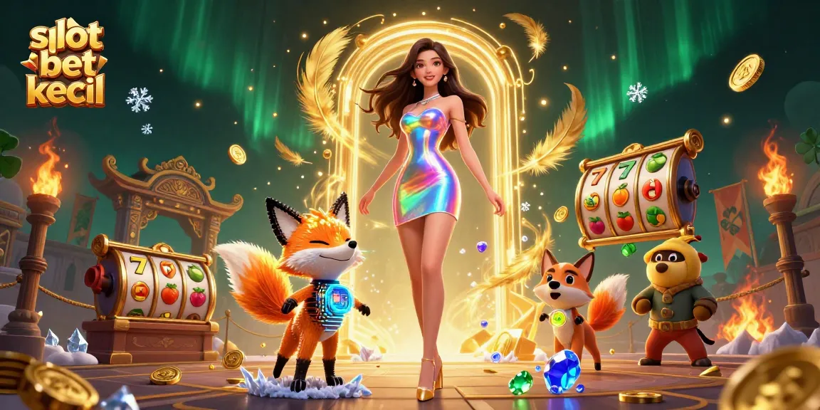 Join the excitement of slot bet kecil with colorful characters in a vibrant casino scene.