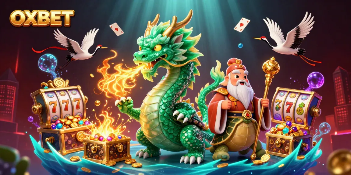 Experience winning with OXBET in a vibrant, dynamic 3D casino scene filled with thrilling game elements.