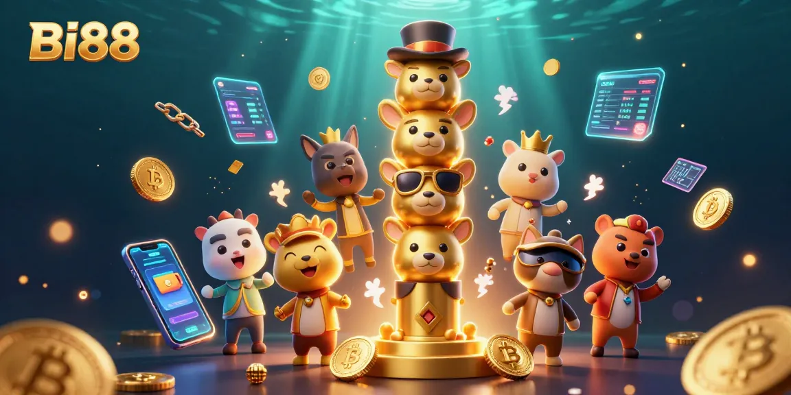 Engage with BI88 and explore vibrant 3D casino elements in this dynamic illustration.